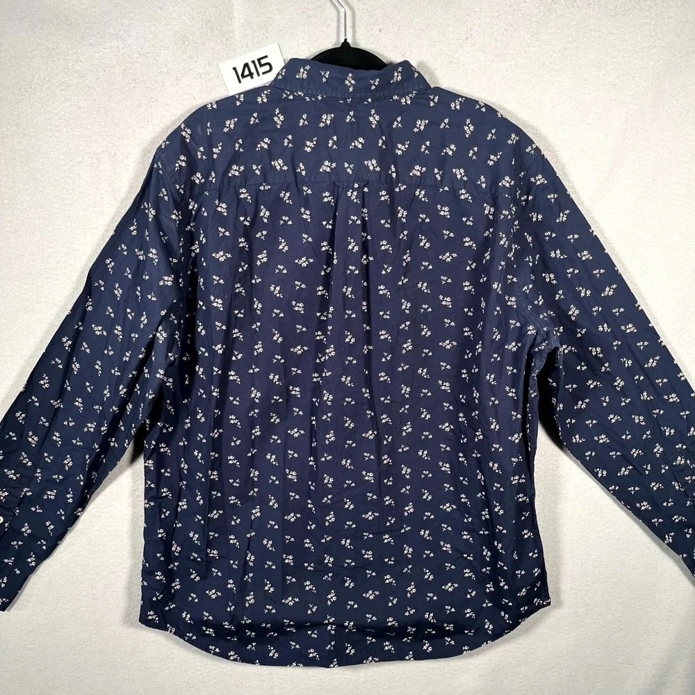 American Eagle Outfitters Shirt Mens XL Blue Floral Seriously‎ Soft Classic Fit